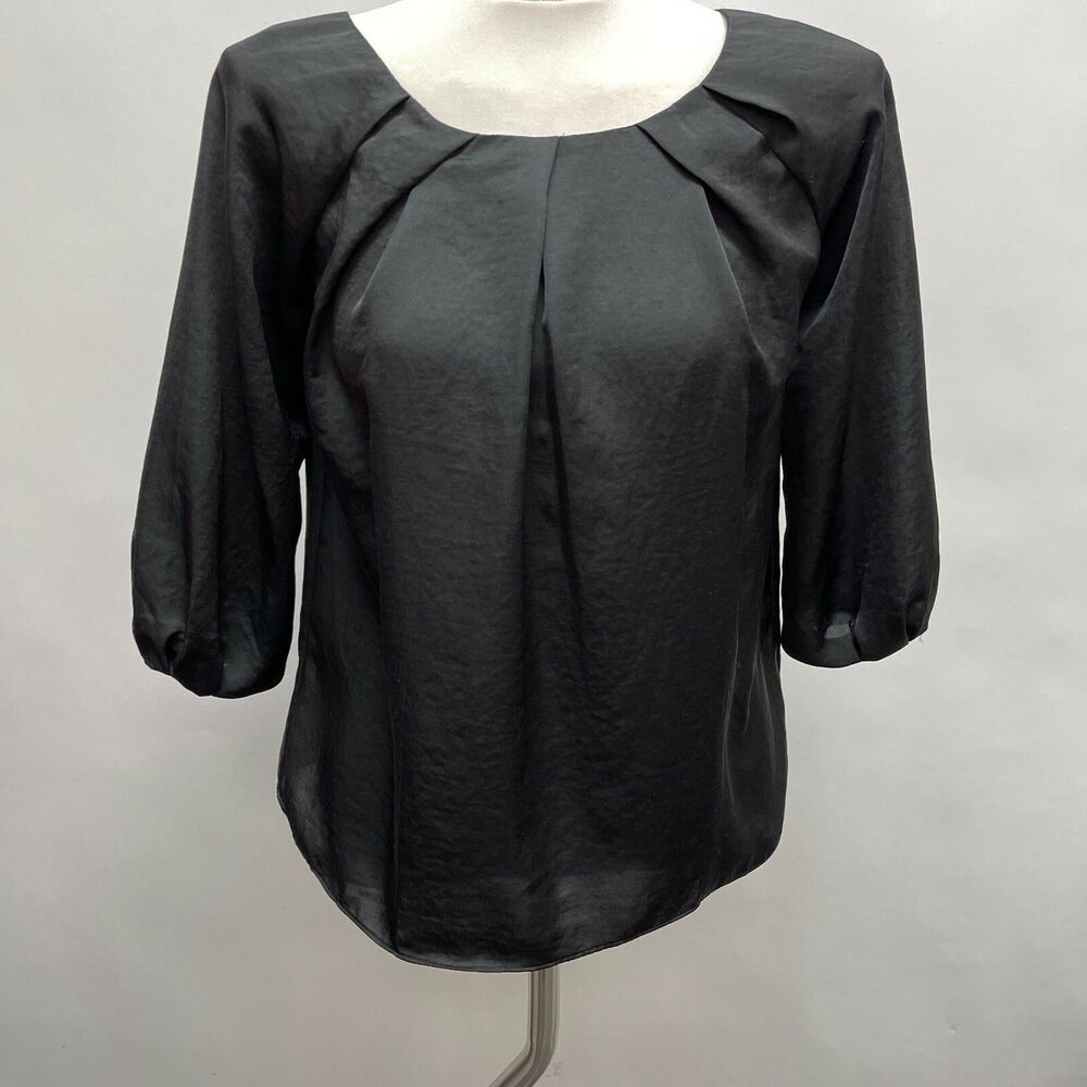 Talbots Women's Top 4 Petite Black Pleated